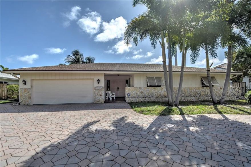 Large waterfront, No fixed bridges 80 ft. deep-water -3/2   2 car garage pool, roof 2012 -original interior. Nice covered patio -well built home- security system, shutters, foyer, built in bar. OPEN this Saturday (March 19) & Sunday (March 20) approx. 12-3 original condition lowest price deep water in area