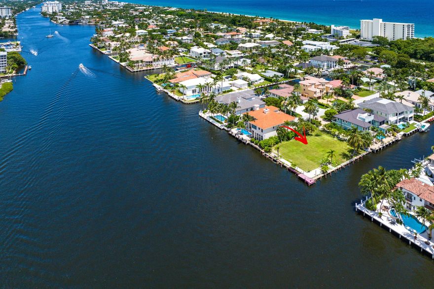 Discover an unparalleled slice of paradise in the highly sought-after Delray Beach Shores Community. This rare, point lot estate offers breathtaking waterfront views from every angle, with 95 feet of direct Intracoastal frontage to the west and 148 feet of deep-water canal to the south. This exceptional property is a dream for boating enthusiasts and offers the perfect backdrop for watching mesmerizing sunsets. Located just a short stroll from Atlantic Dunes, you'll find yourself immersed in the natural beauty of the area, where a charming boardwalk trail leads you to the soft sands and tranquil sounds of the ocean. This prime location is only one block away from Atlantic Dunes Beach and Park, and a mere 1.5 miles from the vibrant Atlantic Avenue in Delray Beach.
