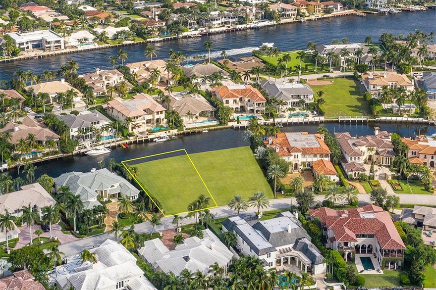 Premium waterfront lot available in Royal Palm Yacht & Country Club. Property is currently recorded as a double lot at 380 Coconut Palm Road. Lot 22 is under contract. Lot 23 is available and will be completely cleared. Unity of title is being reversed on the two lots. 107' of waterfront with direct Intracoastal and Ocean access. Southeast exposure, deep lot. This one will not last.