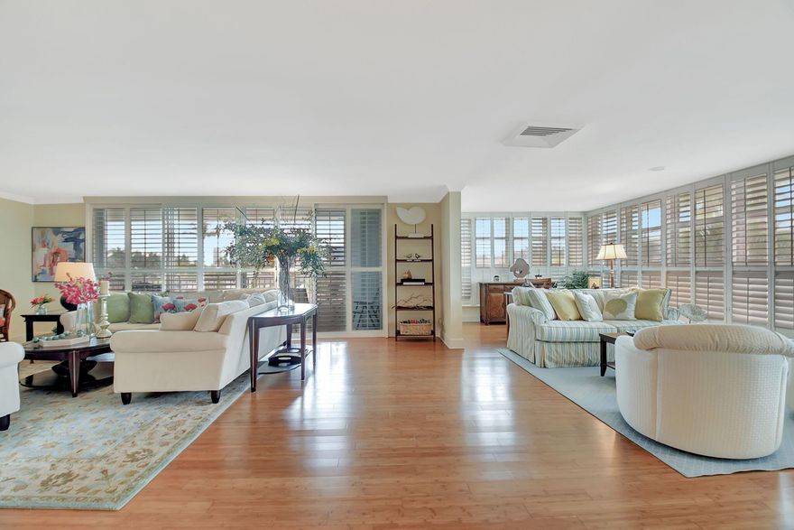 Discover the allure and prestige of living in the Heart of Palm Beach.  This charming, meticulously kept 3 br/2 ba unit is nestled just a few blocks off Worth Avenue and a block from the Ocean.  Ideal for immediate move in, this luxurious unit has direct western exposure.  Bask in  panoramic  views of Palm Beach and dynamic skyline  of West Palm Beach. Sunsets are breathtaking.Residence boasts of sustainable bamboo flooring throughout with elegant and thoughtfullly updated living areas.   Unique Florida Room is surrounded with impact windows emitting an abundance of natural light into the unit..  Master Bedroom encompases the entire south end of the unit and balcony area.  Palm Beach's Fine dining and shopping are right outside the Building's entry. Building provides onsite parking.