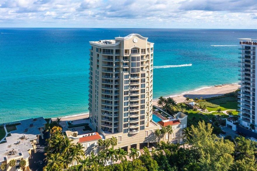 Welcome to Oceans Edge, currently the only unit available for purchase. Sweeping Ocean views from the moment you enter this luxury residence.  Only 40 units in this boutique building on Singer Island. This condo extends from east (Ocean) to West (Intracoastal). Offered fully furnished/turnkey (with a few exclusions). Custom architectural ceiling in living room. Chefs kitchen with 5 burner gas range, coffee station, Urban Cultivator (green room to allow you to grow your own herbs). Spectacular Quartz countertops and beautiful light and bright layout. 3 bedrooms with en-suite bathrooms, and an additional bedroom and 1.5 bathrooms. Two assigned parking spots in gated garage along with additional storage locker. Oceans Edge is one of the most desirable buildings on Singer Island