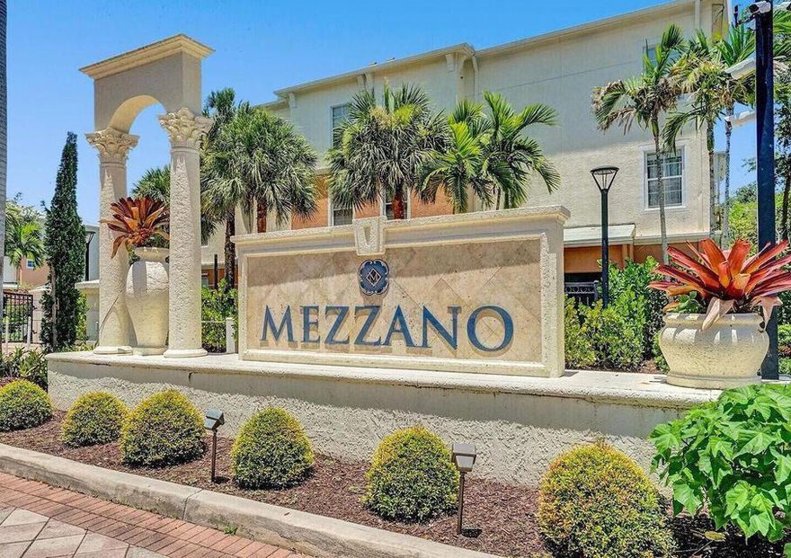 An amazing move-in ready condo in the prestigious Mezzano condominiums. This apartment offers a bright and spacious layout with high ceilings, crown molding, tile flooring, hurricane impact windows, and a full-size open balcony off the living room to enjoy the beautiful Florida weather. Beautiful open Kitchen with breakfast bar, stainless steel appliances, plenty cabinet and counter space. Nice sized master bedroom with walk-in closet. Washer and dryer inside the unit. Mezzano Condominium is a 24/7 security, gated community with a resort-style pool, beautiful clubhouse, fitness center, playground, and volleyball. Minutes away from I-95, turnpike, Airport, Malls, Palm Beach International Equestrian Center & Restaurants.