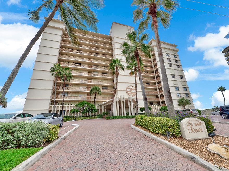 Contemporary style meets beachfront chic in this renovated, direct oceanfront condo in the heart of Juno Beach.  Turquoise water views, ocean breezes and natural light highlight this amazing home.  Porcelain “wood plank” flooring welcomes you home to jaw-dropping ocean views.  The kitchen has been opened up, creating a modern open feel and upgraded with granite counters and new stainless steel appliances.  New impact rated sliding doors pocket back maximizing the view and access to the oceanfront balcony.  Spacious master bedroom is bathed in natural light and the ensuite master bath is adjoined to a walk in closet.  Other upgrades include: custom upgraded bathrooms, contemporary 6” baseboard, solid core doors, new hardware throughout,, new bi-folds, chic lighting and fans.
