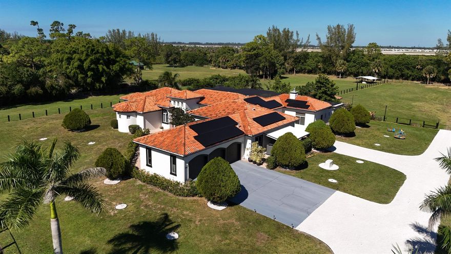 Beautiful!!! Beautiful Single family home and very hard to compare with any other house in the area. Very unique and all New Features added to this house. Almost 6,000 SQ FT on a 5 Acres. 5 bedrooms, a den and 5 full bathrooms. Owner has remodeled and design everything to perfection. Luxurious open concept Italian Kitchen cabinets, Stainless Steel appliances, gorgeous granite counter tops, farm sink, Gas Range and 11x10 Butlers Pantry, high ceiling throughout the entire house. Huge master bedroom and huge closet with a perfect dream bathroom. It has Sauna, Jacuzy bathtub, and waterfall shower! Owner also replaced the entire flooring with sophisticated Vinyl flooring with warranty. All three New Ac units have been replaced, New Generator that serves the whole house. 58 Solar panels.