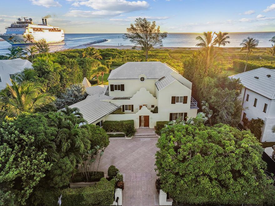 This rare, direct oceanfront estate sits on an expansive 54,000+/- SF lot with an impressive 100 feet of pristine beach frontage. The 6-bedroom, 7.1-bath residence captures sweeping, unobstructed ocean views offering a serene and private coastal retreat. Some of Palm Beach's premier surf breaks lie just beyond the shoreline, along with exceptional snorkeling by the nearby pier. A truly unrivaled location, the property embodies the very best of Palm Beach's coveted seaside lifestyle.