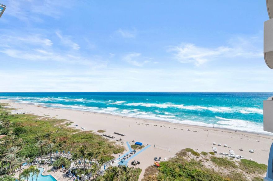 Enjoy ocean views from every room in this brand new 2 bedroom 2.5 bathroom residence! Wake up to ocean sunrises on the 400+ SF expansive terrace, or head down to the resort cabanas to enjoy the sunset poolside. This designer condo is fully equipped with everything you need for your oceanfront retreat. Amrit offers best of both worlds - the privacy of a residential bldg, while being steps away from resort amenities, including a 100,000+ sq ft spa & wellness facility, resort style pool & four on-site restaurants. You don't have to step foot off property if you don't want to, but Singer Islands location puts you minutes to the best of Palm Beach to the south and Jupiter to the North.Rent advertised is monthly seasonal; inquire for off season or longer term rat