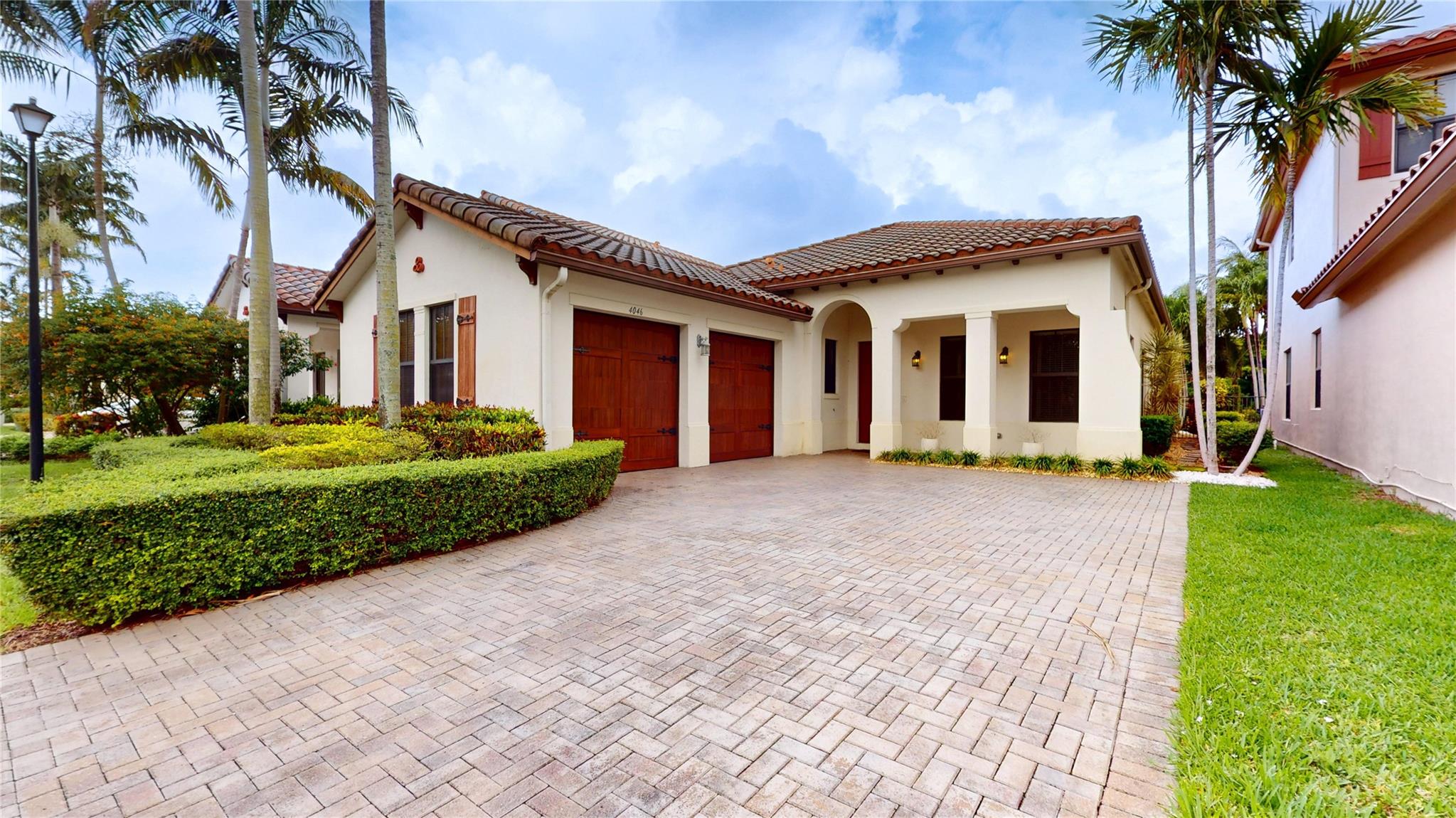 Location, location, location. This Corta Bella single level Chapala has it! Quiet section of Monterra in Cooper City has access to playground, recreation & walking trails. The private, tranquil water, pool & nature views make this one unique. Upgraded home has beautiful hardwood cabinetry, spacious kitchen open to family room & breakfast area. Enjoy the elegance & luxury from the 12ft ceilings to the beautiful Saturnia marble flooring & impact windows & doors. From the foyer entry, view the magnificent tropical backyard oasis. 4th bedroom upgraded as secondary suite with french doors and motorized privacy shade - can also be used as in-law quarters/work from home privacy. Resort style clubhouse & pool. Gated community with tennis, exercise room & more. Sought after Cooper City schools.