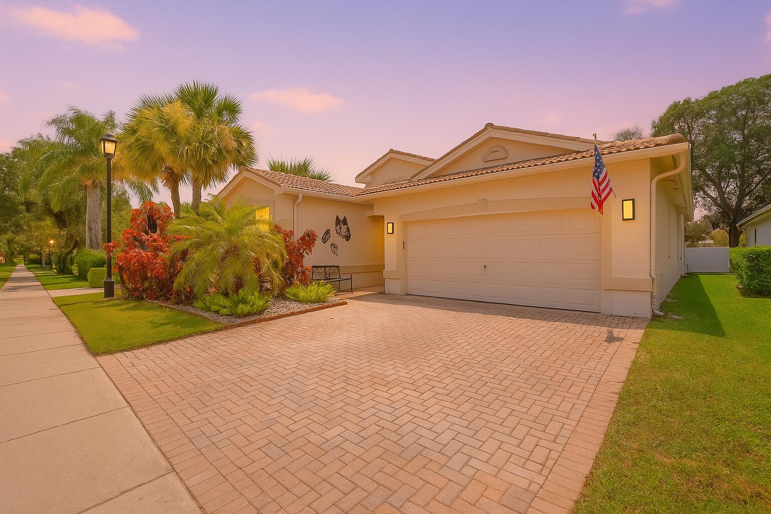 Welcome to your dream home in the highly desirable 55+ gated community of Valencia Lakes in Boynton Beach! This light-filled, luxuriously upgraded single-family residence offers the perfect blend of comfort, style, and carefree South Florida living. Featuring 2 spacious bedrooms, 2 fully renovated bathrooms, a 2 car garage, and a flexible office/den easily convertible into a 3rd bedroom, this home has been thoughtfully enhanced with a brand new A/C system, a deluxe whole house water treatment system, and a complete set of shutters. Freshly repainted in Spring 2024 and flooded with natural light, the home radiates warmth, charm, and effortless move-in-ready appeal.