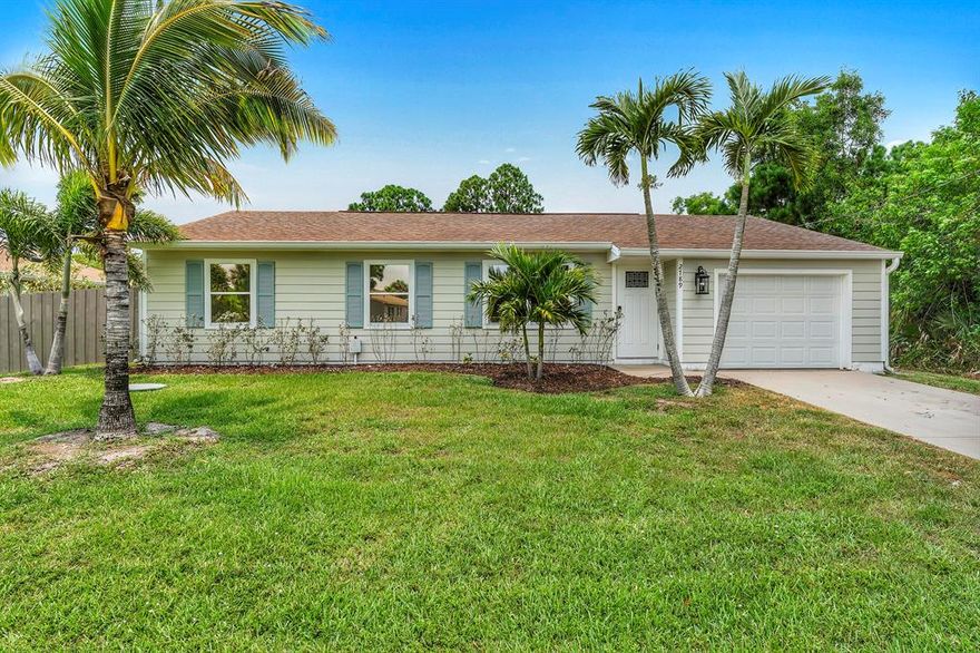 Discover this beautifully renovated 3/2/1 situated on a very private lot. This home is move in ready with so many upgrades!! Sherwin Williams super paint used inside and out, new bathrooms and kitchen, new Maytag commercial washer/dryer, knock down ceilings, 48' wood look tile, 5.25'' baseboard, matching granite on all surfaces, Wi-Fi dimmer switches, new duct work, Newer AC system with an ultra-violet light, new gutters, hardi board siding, 3m window tint on all windows, reverse osmosis, newly installed coconut palm trees, hurricane garage door with a Lift Master wifi garage door opener, whirlpool appliance package and a 6' privacy fence painted grey! What an amazing house located just minutes to the beach for under 200K!