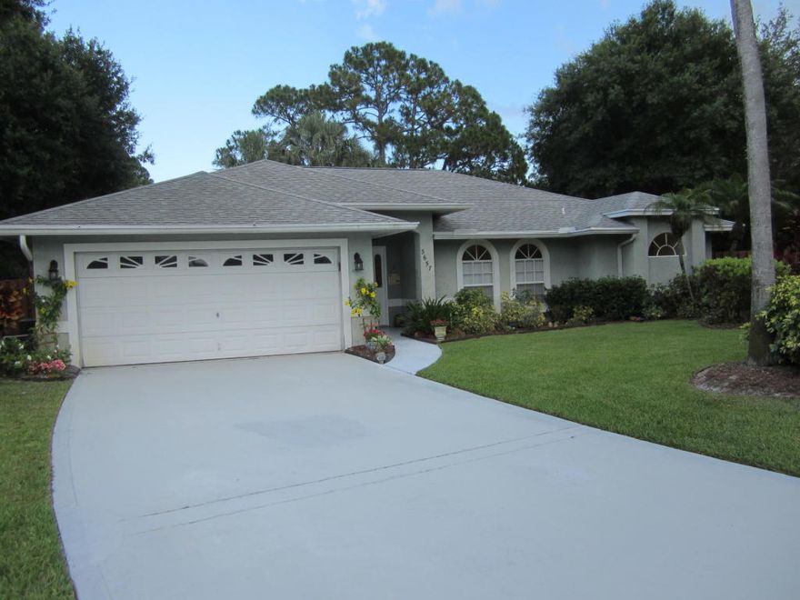 Beautiful home on a quiet cul de sac in Danforth. Walking distance to Palm City Elementary and Hidden Oaks Middle School. Home has three bedrooms and two bathrooms, with formal dining and living rooms, family room, large screened lanai, and a big rear fenced yard. The rear of the home is very private as it backs up to a preserve. Indoor laundry room with washer and dryer included. Rent includes lawn service.