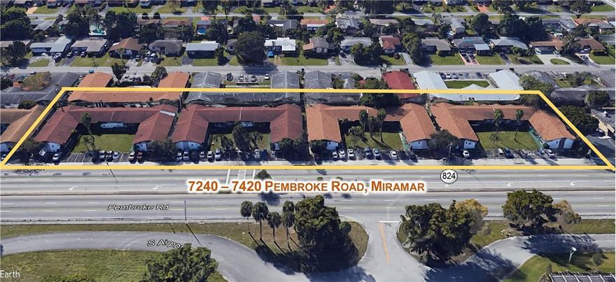 Located west of FL Turnpike & east of University Dr in close proximity to Broward College South & North Perry Airport. Complex is convenient for both west Broward & north Dade employment markets. Walmart Super Center & Sam’s Club 1 mile away. Very strong upside potential here! Complex consists of 8 adjacent parcels. Two five unit buildings form a “U” shape with center courtyard and laundry available. There are four clusters of 10 units all contiguous for total of 40 units. All new roofs completed in Oct 2018.