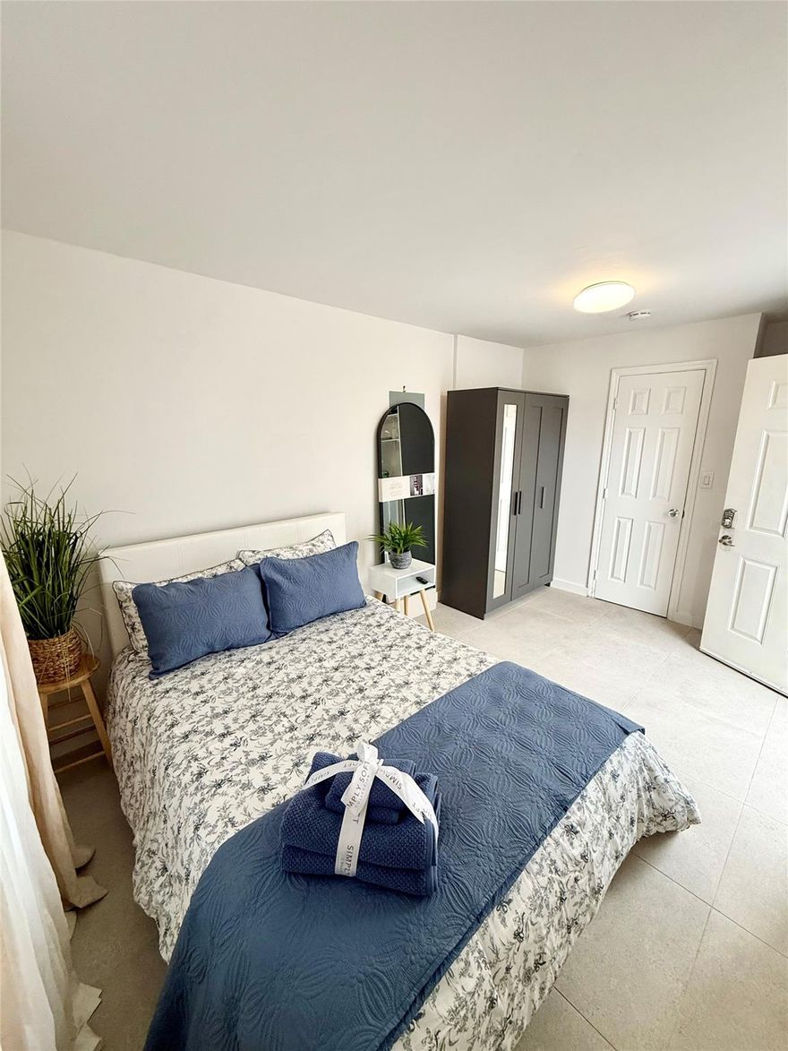 Great Opportunity to have your own studio apartment, completely furnished, beautifully decorated. All brand new, linens, sheets and towels. Fully equipped Kitchenette with a small refrigerator, cooktop appliances and accessories. Modern bathroom featuring walk-in rain shower. This cozy unit is the perfect place for business people, solo students and nurses. Independent side entrance with 1 car spot. Professionally cleaned and sanitized, just ready for you! Located a fews blocks away from Shenandoah and Bryan Park. Short terms available (6 months minimum). FAST APPROVAL!