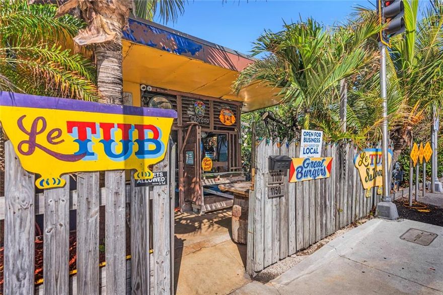 The World Famous Original Le Tub , founded in 1975 has finally made it to market !!! Featuring 240 linear feet of intracoastal frontage. The business and real estate with liquor license for sale.