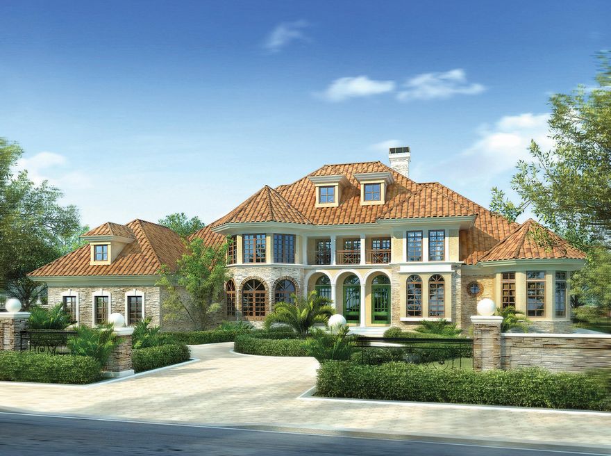 Proposed Construction! HUGE Waterfront ESTATE Parcel. 0.74 Acres. Great Opportunity to build your dream home on Point Manalapan with much additional space for square footage given enormous size of lot. This current Floorplan is Designed to Maximize Water Views & Southern Exposure. Over 250ft of Water Frontage surrounded by MULTI-MILLION Dollar Estates. Safe, Private, Exclusive Community. Waterway leads to Intracoastal. Rooms Built to Catch Light from 3 different directions. The master suite has all the amenities, including a luxurious bathroom with Jacuzzi soaking tub, separate walk-in shower, a private room for toilet and bidet, his and her marble vanities. The second floor bedrooms also enjoy a southern exposure with walk-out balconies overlooking peaceful, breathtaking water views.