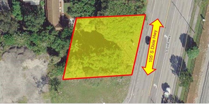 This 11,876 Sq. Ft. vacant land parcel is situated on 105’ of frontage South Dixie Hwy. Close to I-95 and all major arteries. Permitted uses include convenience store, essential services, fast food restaurant, funeral home, gym, retail sales, medical clinic, laundromat, mixed use dev., museum/ art gallery, ALF and restaurant with outdoor seating. Perfect for the buyer seeking a centrally located building with high visibility and traffic counts.