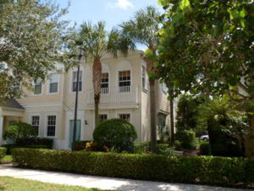 **12 MONTH BUYER WARRANTY**. MOVE IN READY.SPACIOUS END TOWN HOME WITH OVER 2000 SQ FEET ON 2 FLOORS. ZONED FOR JUPITER MIDDLE & JUPITER HIGH. FEELS LIKE A PRIVATE HOME. Easy to show. Tile throughout the ground floor. Private brick paved yard between the kitchen and garage. Kitchen features a center island and Granite counter tops. Second floor accommodation with master bedroom and bathroom, loft/office (could be converted to a 4th bedroom), 2 further bedrooms and a Jack and Jill bathroom. 2 car garage. Centrally located, 3.8 miles to Jupiter beach. A short stroll from the community pool, children's playground and new gazebo. Plaza anchored by Publix and Starbucks less than half a mile away. Community trails, tennis and lakes. THIS HOME REALLY HAS IT ALL !