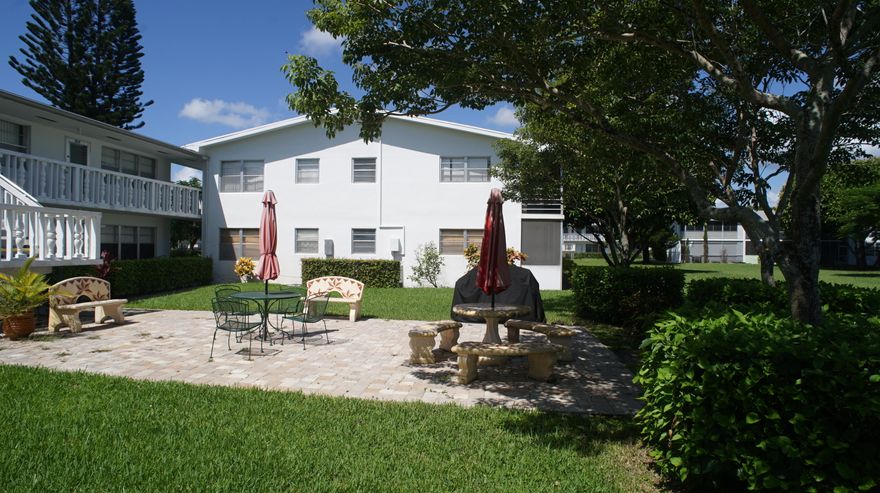 * Preferred corner unit in two story walk-up * Screened balcony with storage closet * Nice Garden view * Laminate floors * Dishwasher * Gated community with clubhouse, exercise room, pool, tennis, walking paths, courtesy bus plus close to shopping and entertainment for a care-free lifestyle *