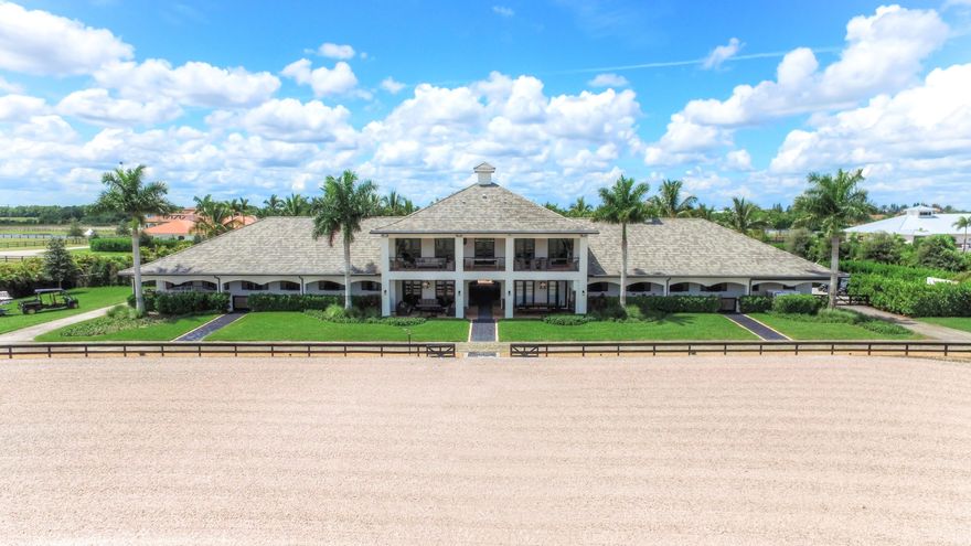 This spectacular 20-stall barn on 5.62 acres in the sought after Grand Prix Village has it all! Complete with top of the line equipment such as an Equi Spa, water treadmill, 4 wash racks, 2 tack rooms, Diptera fly system, air-conditioned feed room, laundry room, Crestron audio system throughout the property, security cameras, alarm system and enough jumps to build your own Grand Prix course!For the owner there is a luxurious 2 bedroom/2 bath apartment on the second floor with huge gourmet kitchen and breakfast bar, living room, dining area, laundry room, wide plank wood floors, and large private balcony overlooking the Grand Prix field with both dining and living area including a pool table.Downstairs there is a lounge area with a dining area that seats 10, Sony flat screen TV,