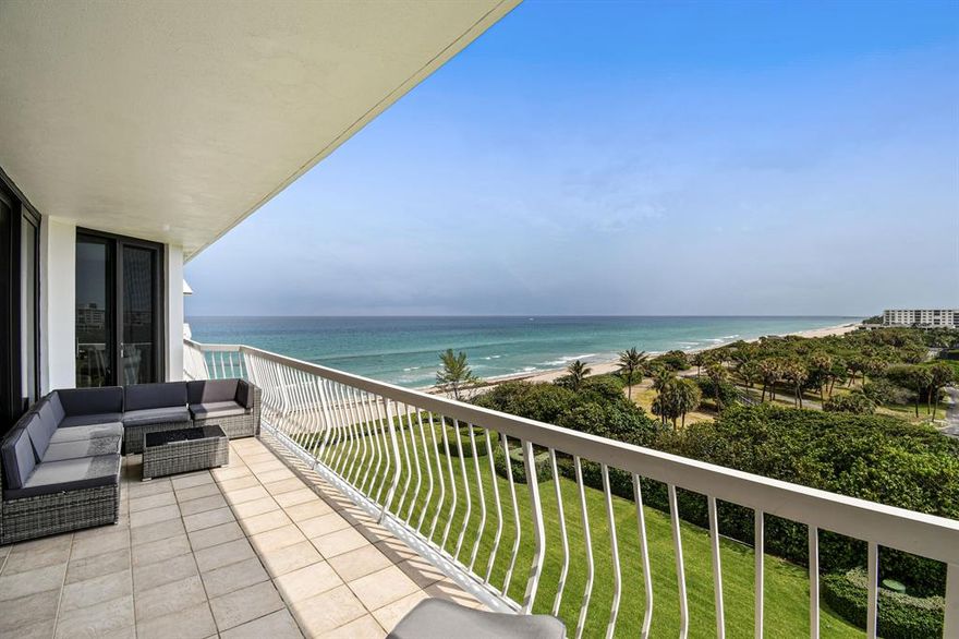 Rare, south facing penthouse with beautiful ocean and intracoastal views.   Extensive renovation.  Impact glass, spacious balcony, full service luxury building complete with tennis facility, fitness studio, pool on the ocean, gate house, doorman, full time manager, garage parking.