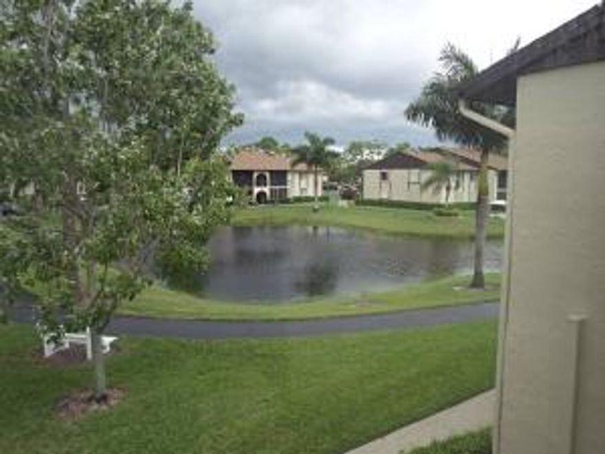 ADULT COMMUNITY +55 AT LEAST ONE PERSON. MINIMUM ALLOWED IS 18 YEARS OLD. Excellent condition private 2 bedrooms/2baths . ALL NEWER APPLIANCES. WASHER/DRYER IN UNIT!Landlord installed tinted acrylic glass in the balcony and a new door to the balcony with deadlock.Very attractive and spacious 2nd floor unit. Enclosed screened and cover porch with storage, overlooks a beautiful lake and pretty green space. All unit are light and bright with ample closet space and nice view.This impeccable maintained community has a great Resort-Style pool and active Clubhouse with activities. This is a must see unit in a great location! Cable included in dues.