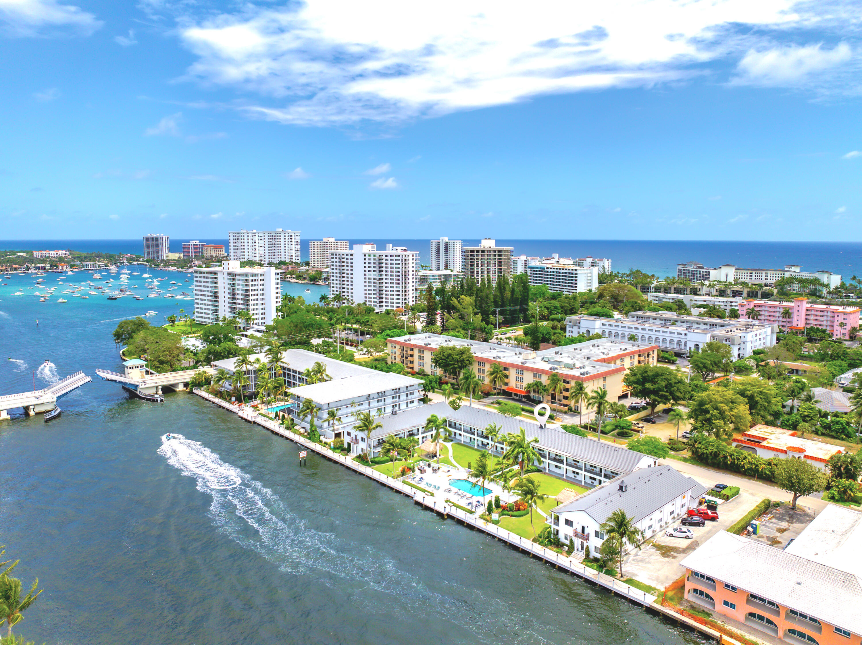 FAST, EZ RENTAL, NO HOA AND PET FRIENDLY! Live by the intracoastal waterway, enjoy serene, scenic water vistas, steps to the beach and the Boca Raton Resort. Cozy 1 bedroom 1 bathroom residence. Live the Florida dream surrounded by water and multi Million dollar residences. This unit is furnished, we also have unfurnished units in the same building. Very easy application ready for immediate occupancy. We require only first month and deposit for qualified tenants. We have multiple units with the same flexibility and also several commercial spaces for lease. Call now!!