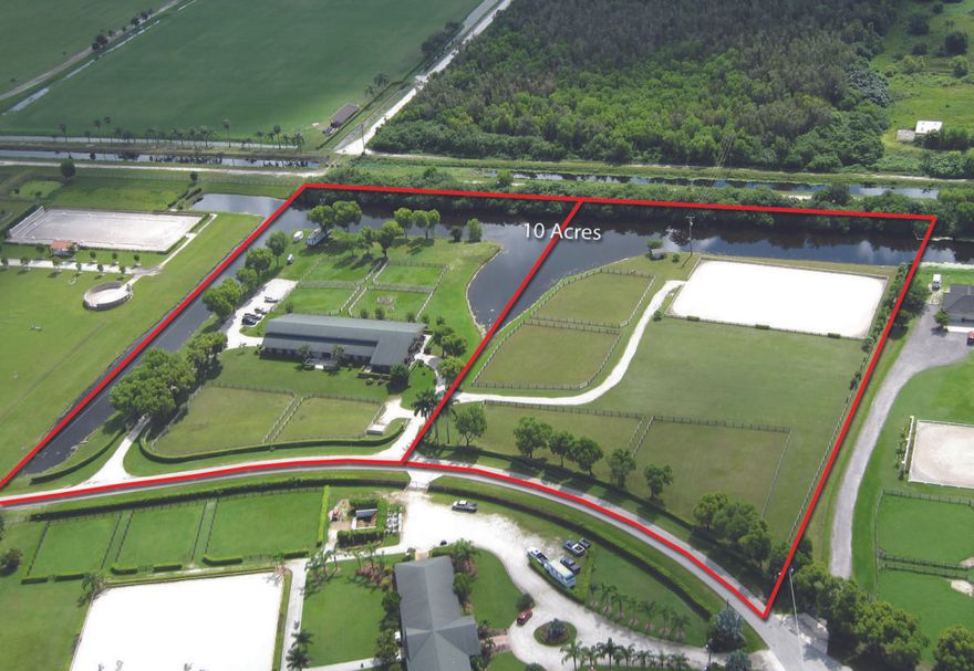 Location, Location, Location! This centrally located Palm Beach Point East 10 acre, 22 stall farm is close to all equestrian venues including the Winter Equestrian Festival (WEF), Global Dressage Festival (GDF) and the International Polo Club (IPC). Large riding arena, grass jump field, 10 irrigated paddocks and two (2) separate gated entrances. Two (2) apartments ( 1& 2 bedrooms) each with full kitchens. There are two (2) tack rooms, horse laundry, feed & equipment storage. Mature landscaping throughout the property. Hack to WEF.Private & secure. Ready for ''Season''!