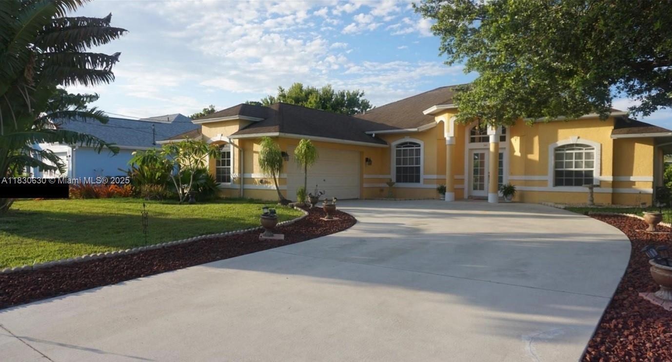 Welcome to Southbend Lakes! This 3-bed, 2-bath, 2-car garage home is perfect for those new to Palm City, Stuart,or Port St. Lucie. Step through elegant French doors into your custom Willowood model with bright garden viewsthrough triple cabana doors. Enjoy new wood floors in the living room and updated kitchen appliances, including anew range, fridge, microwave, and faucet. A brand-new 2024 roof adds peace of mind. The bistro-to-kitchenlayout makes entertaining easy, and the master bedroom offers serene views through French doors. Close to theC-24 boat ramp and Jessica Clinton Park! Some photos Ai rendered. Seller concessions negotiable with buyer'soffer.