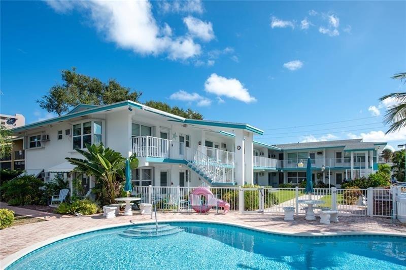 This completely renovated 1 BR/1 bath is in a quiet and charming mid century building on the Intracoastal next to a park and one block from the beach.
Impact windows and door. Open with plenty of natural light. Large closet. The property provides a heated pool and beautiful garden area. The building has reserves. HOA is $333 monthly. Sorry no leasing or pets allowed.