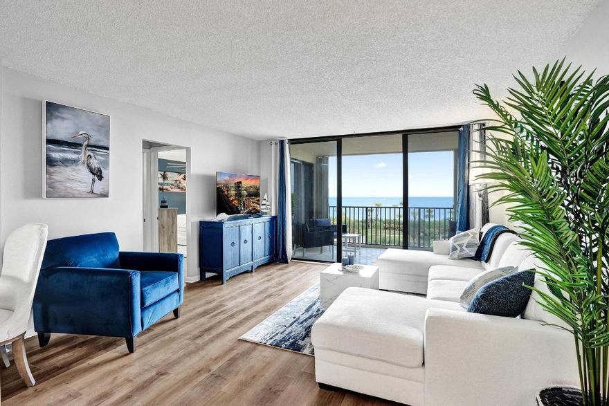 Move-in ready end unit available for ANNUAL or SEASONAL lease. Enjoy coastal living in this fully furnished 2BD/2BA condo with unobstructed ocean views in Jupiter's only direct ocean-access community. The beach is truly at your feet. Watch stunning sunrises from your private balcony and feel ocean breezes all day. Newly painted with all new furniture and décor for a modern, serene feel. Located in a gate-guarded community with resort-style amenities, and just a short walk to the Jupiter Inlet, Carlin Park, and Dubois Park. Start living the Florida lifestyle, call today!