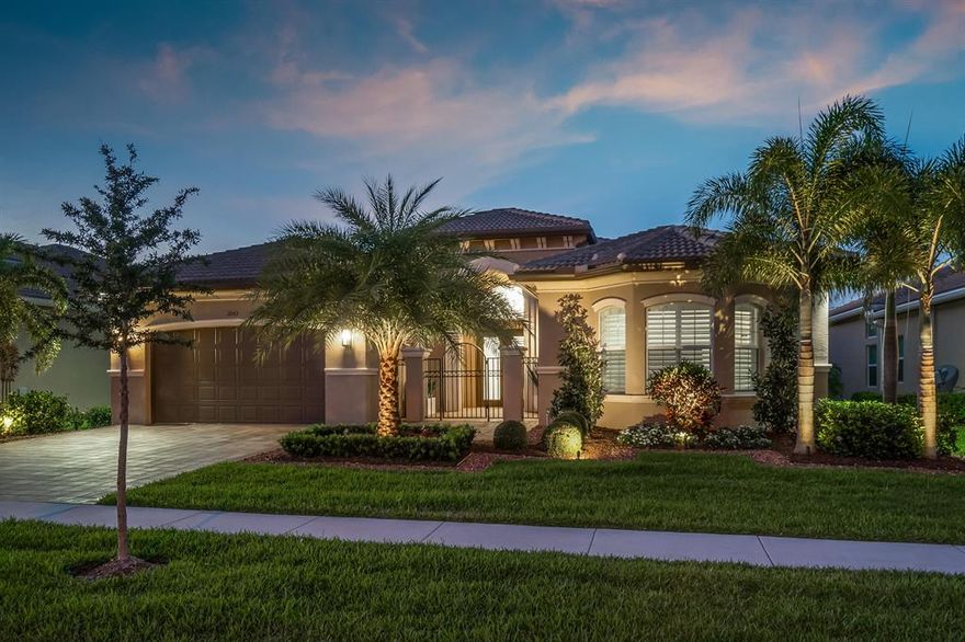 Live the lifestyle of a Country Club without the fees. This astounding Crown Collection, Bal Harbor, model has 3 bedrooms, 3.5 baths plus a Den/Media Room.

The open floor plan is ideal for entertaining on a grand scale. Enter through double etched glass doors into a spacious foyer and well-appointed great room with 24'' rectified porcelain floors, coffered ceilings, and custom wet bar.

Special features include: recessed LED lights with dimmers, custom Hunter Douglas window treatments along with California shutters, beautiful lighting fixtures thru-out, custom designed closets, and all impact glass and doors.

The gourmet kitchen features wood cabinets, quartz counter-tops, upgraded stainless steel appliances, induction cook-top and center island. The spacious master suite has coffe ceilings, separate sitting area, large his and hers custom walk-in closets. The master bath has a separate shower and tub plus a double vanity area. 

The covered patio has an over-sized screen enclosure and fabulous summer kitchen, and so much more. Call me for your private showing of this truly unique home.