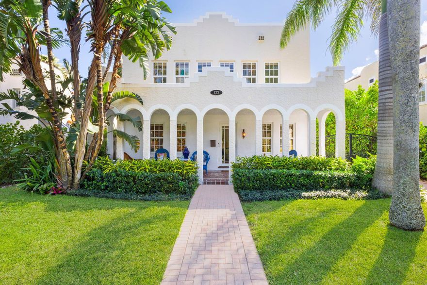 Restored and renovated in 2022, this 1928 Spanish Mission Style Home on the lake block of Historic Prospect Park is light, bright and situated on a tranquil street. Steps away from Flagler Intracoastal, nearby schools, bike trail, park, dog park, amazing restaurants, Palm Beach, PBI, downtown West Palm Beach and more. The main home boasts 3 bedrooms/3 baths, w/ upstairs living, pool and pool cabana. Kitchen w/ Viking appliances & meticulous finishes flows seamlessly to your outdoor living spaces, perfect for entertaining or simply relaxing. Atop a 2-car garage & pool cabana is a beautiful, separate guest living space offering 2 bedrooms/1 bath, full kitchen and living space. All impact windows and doors and 2024 roof. This modern day version of Old Palm Beach welcomes you to move right in