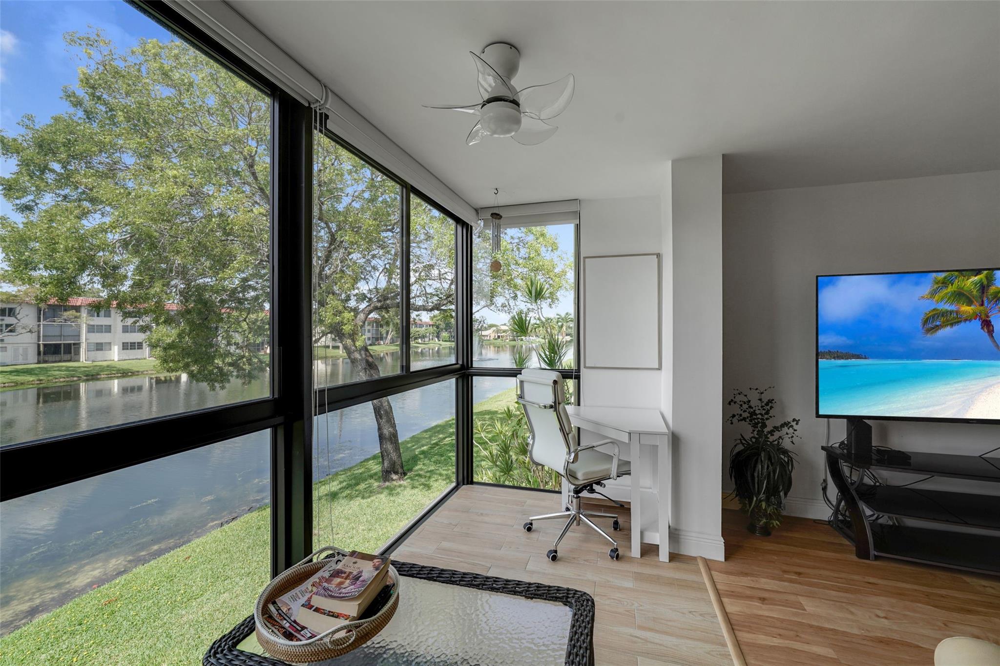 Beautifully Remodeled 2BD/2BA Condo for Rent in Hollybrook 55+ Community! Located on the 2 floor, Bld. 40, this fully furnished unit offers everything you need for comfort and style. Enjoy an extended living area with impact windows that showcase a breathtaking lake view. Modern full bathrooms, Fully remodeled kitchen with quartz countertops and generous cabinet space, new ceiling fans, roller shade blinds on the balcony. Hollybrook is a 24-hour guard-gated, resort-style, offering FREE GOLF (just pay cart fees) on two 18-hole courses (PGA Championship & Par 3) plus 14 tennis courts, 7 heated pools, Fitness center, Theater, Pickleball & Restaurant, BBQ areas, Courtesy bus, car wash area, EV charging stations and more. Perfect place to blend of modern living and active adult lifestyle!