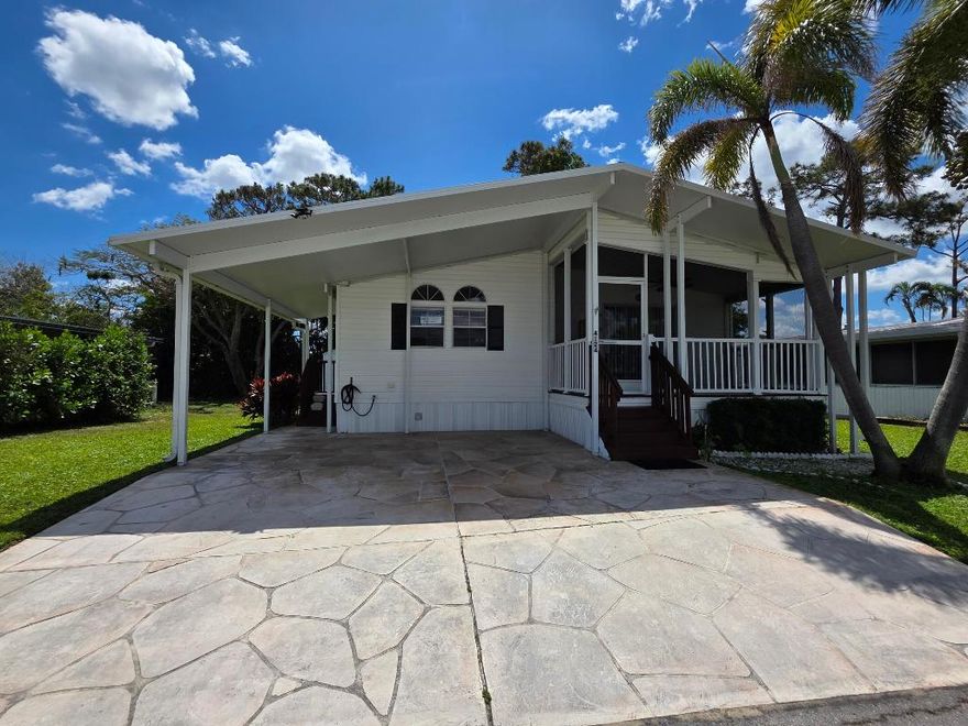 Welcome to your next home in the highly sought-after community of Maralago Cay! This well-maintained 3bed/2bath modular home offers comfort, space & convenience. Built in 2004, this property has been cared for and is move-in ready, coming partially furnished for your added convenience. Enjoy a bright and open floor plan featuring a spacious kitchen, a large primary suite with a private bath, and generously sized guest bedrooms. Step outside to relax on your covered screened patio, perfect for morning coffee or evening gatherings. Maralago Cay is a 55+ community, lot rent of 1319.69 w/ several amenities, pool, gated security, & a prime location close to shopping, dining, and beaches. Don't miss this opportunity to own a charming home in one of the most desirable communities in Lake Worth!