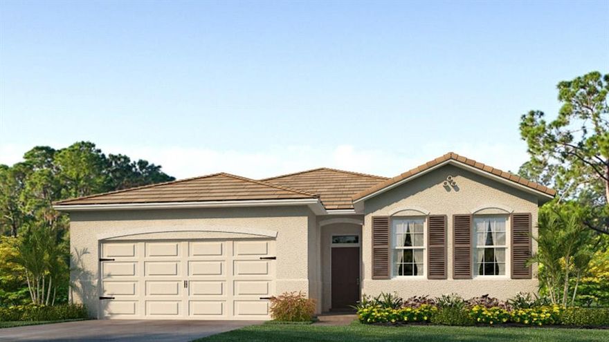 **BRAND NEW HOME** The Delray plan is a 4/2 bath plus Flex with 2034 sq ft. Includes a brick paver drive & entry, a 23x9 lanai and irrigation. The Delray features granite counters in the Kitchen, 36'' upper cabs and Moen sink. 18'' tile throughout and carpet in bedrooms. Home is energy efficient. **Photos are of Delray model, and are NOT actual photos of the home for sale.**