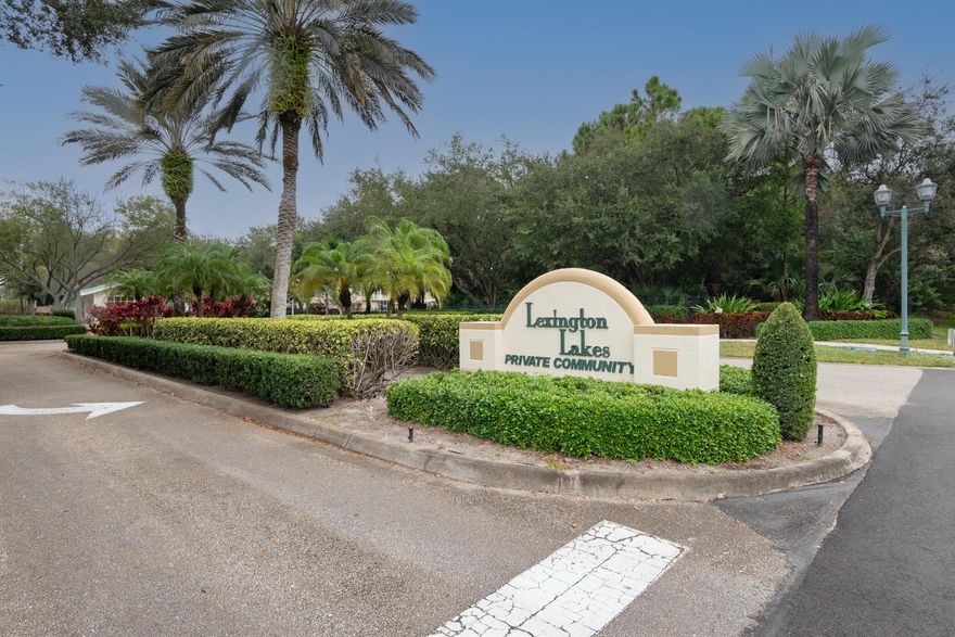 This is arguably one of the nicest maintained end-unit homes in Lexington Lakes, a three-bedroom, two-bath condo with a one-car garage that shows exceptionally well.The location is fabulous, directly across from the community pool, clubhouse and play area.  It is situated in a gated community, centrally located in Stuart with easy access to 1-95, beaches, shopping, and highly rated Martin County Schools.The home itself features beautiful updated kitchen cabinets with granite top, bamboo and tile flooring throughout, complete with accordion shutters for peace of mind.  A screen door and sliders off the patio allows for the super Florida breezes to flow through, ensuring excellent circulation.  All ages are welcome, and pets are permitted.