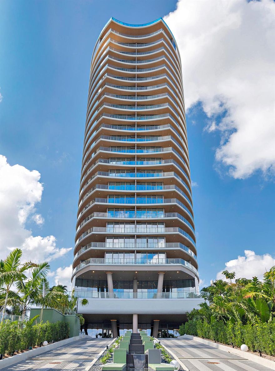 An unparalleled opportunity to own one of the last three available residences at Forte on Flagler, a newly completed luxury tower. This expansive condo offers 4,440 square feet of living space, featuring 4 bedrooms, 4 full baths, 1 half bath, and wraparound terraces with stunning eastern and southern exposures. Located on South Flagler Drive, this 24-story building provides breathtaking views of Palm Beach, including sweeping vistas of Worth Avenue, the Intracoastal Waterway, and the Atlantic Ocean. The property consists of 41 spacious, flow-through residences, each offering private elevator access, dramatic ceiling heights, floor-to-ceiling windows, and generous balconies that add 1,000 square feet of outdoor living space.