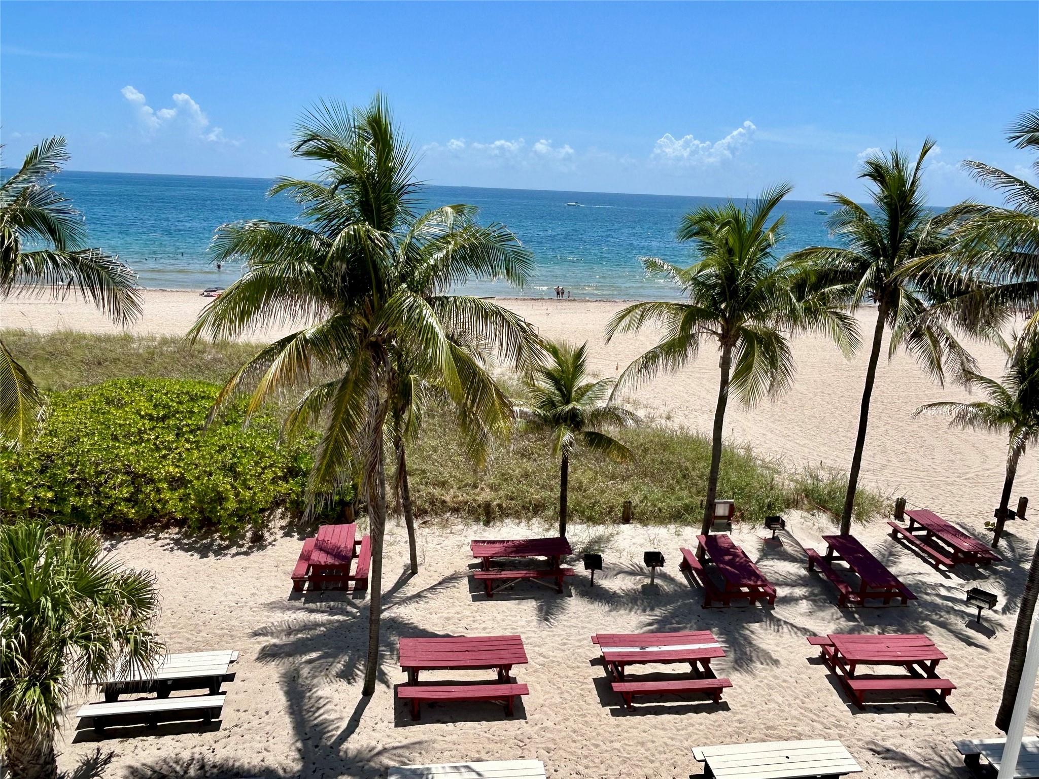 Beautiful Seasonal 2BR/2BA Condo with Ocean View and across from the Beach! Located just steps from the sand, this unit offers access to a private beachfront clubhouse featuring two swimming pools, direct beach access, and an exclusive bar and café just for residents. Perfect for families or couples, the community offers amenities for all ages, and is just a short stroll to the Atlantic Pier, home to popular dining spots like Lucky Fish, Oceanic, and Pompano Beach House. This impeccably clean condo includes cable TV, internet, water, and sewer—just bring your suitcase and settle in!. Minimum 5-6 month rental. 3-4 month rental will increase rental price. Small Pets o.k.
Don't miss your chance to enjoy the beachside lifestyle in one of Pompano’s most desirable locations!