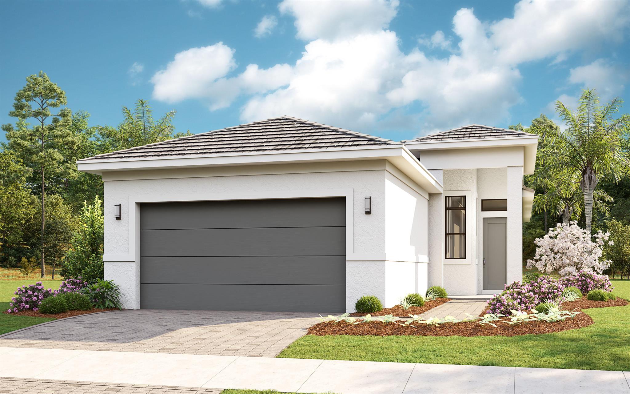 **NEW CONSTRUCTION***Home will be available in June. Model photos used for reference. Welcome to this elegant Caroline model in PGA Village Verano's gated community. This newly constructed home features 3 bedrooms plus a flex room, and 2 baths in a thoughtfully designed open-concept layout. The heart of the home showcases a gourmet kitchen with upgraded cabinets, quartz countertops, crown molding, under-cabinet lighting, and quality GE appliances. Both the owner's suite and lanai have been extended by 4 feet, creating generous indoor and outdoor living spaces perfect for relaxation and entertaining. Premium features throughout include custom tile flooring, elegant tray ceilings, a well-appointed laundry room with custom cabinets, and quartz countertops.