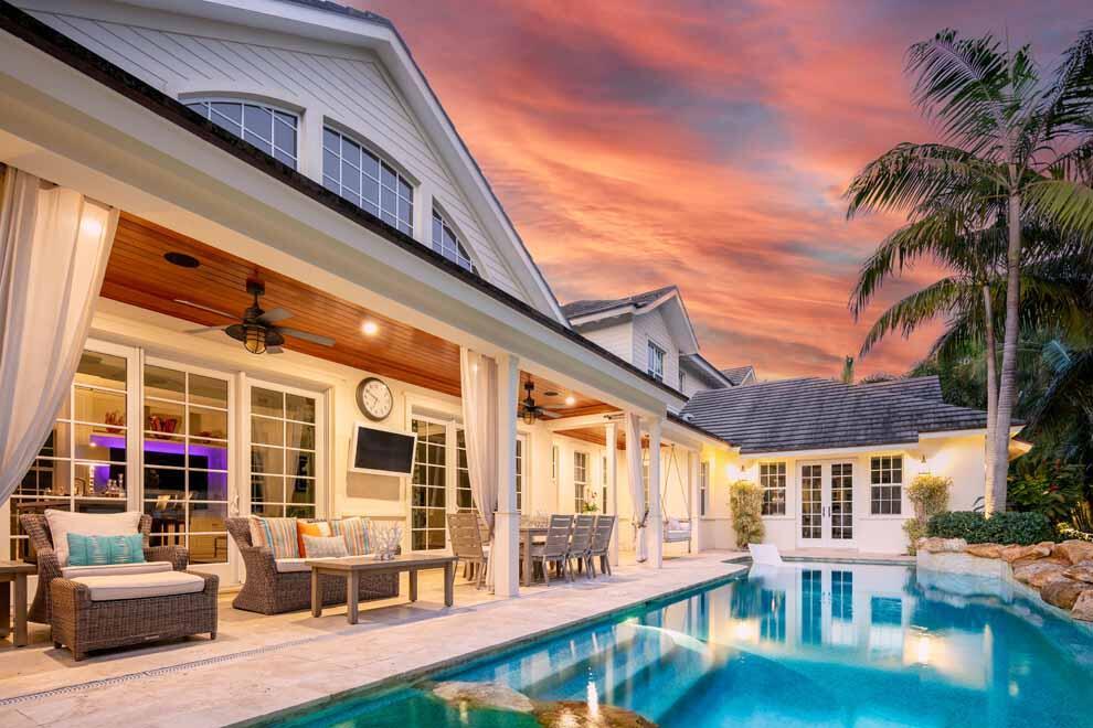 Elegant and sophisticated, the stunning coastal compound in Gulf Stream has been recently enhanced to offer the best in luxury living complete with deeded gated beach access. Situated on over 0.83 acres, the custom-built residence boasts over 8,000 total square feet with main house and guest house with living room, bedroom and bath. Offered fully furnished, features include formal living and dining rooms; gourmet kitchen; theatre; professionally equipped exercise room; spa and sauna room; and safe room. Enjoy the resort-style pool; outdoor living areas; summer kitchen with grill; and park area with fire pit. Smart house; generator; air-conditioned garage with storage; and front entry gate. Pleasant drive to restaurants and shops of Delray Beach and Palm Beach. Come live in luxury.