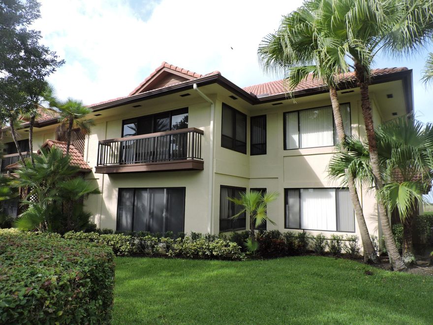 Fantastic neighborhood of Dunbar Woods located in PGA National. This 2 bedroom, 2 bath, spacious Florida room, 2nd floor condo with 1030 square feet under air, tiled throughout living area and berber carpet in bedrooms. Full washer and dryer in laundry room. Available now. Pets ok with $250 non-refundable pet deposit. No aggressive breeds. Close to all shopping, restaurants, specialty shops of PGA Commons and PGA shopping center. Florida Turnpike is just outside of community.