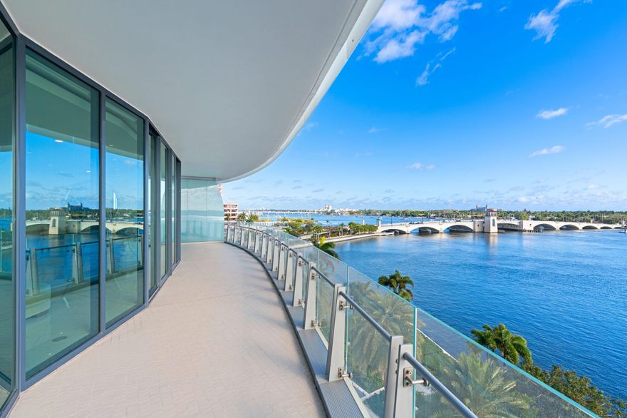 Welcome to The Bristol 602, the epitome of South Florida luxury living overlooking the beautiful Intracoastal waterway and Palm Beach Island. Boasting 4308 total square feet of living space, high ceilings throughout, 3BRs + den, and 3.5BA's, this pristine, turn-key unit is ready for to move into and immediately enjoy. Featuring cabinetry by Sneidero, calacatta and white diamond marble floors throughout, and Gaggenau appliances in the kitchen, this like-new residence offers stunning vistas of the water, the island, and downtown West Palm Beach at every turn.