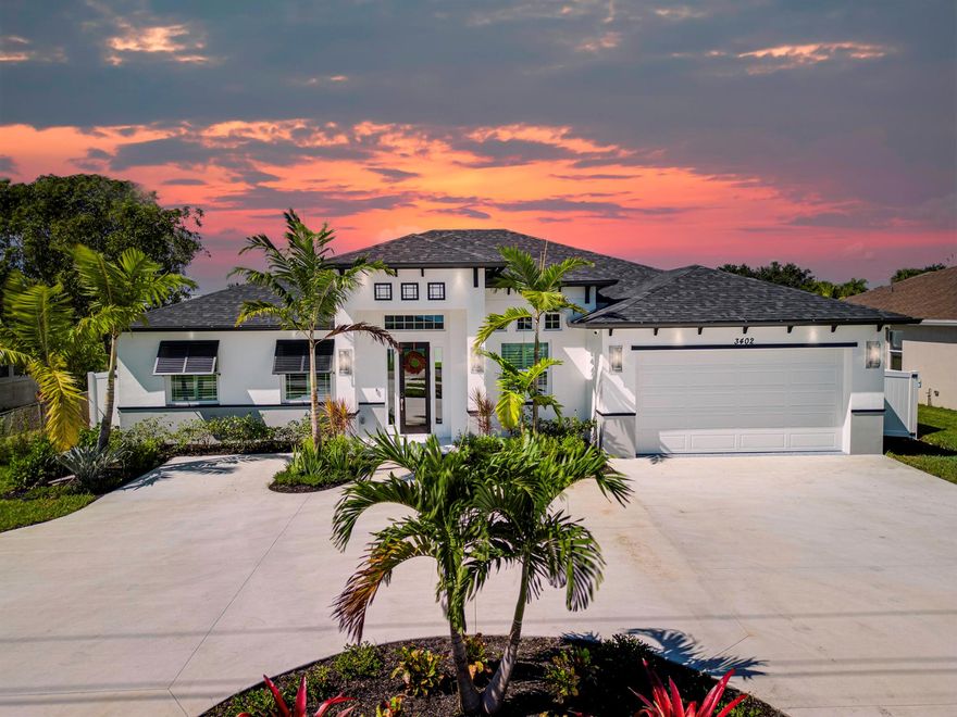 This Builder Model is sold fully furnished with designer-selected furniture & decor, plus $100K+ in luxury upgrades; move in and live the dream from day one! Featuring 4BR/3BA + den, 11'4'' ceilings with tall doors, and a show-stopping wood-stained octagon coffer. The chef's kitchen wows with Cambria quartz, black stainless appliances, wall oven + hood, reverse osmosis, and a spacious walk-in pantry. Elegant details include wood plank tile, impact windows with plantation shutters, barn doors, shiplap fireplace with mantle, dry bar, cabana bath, and epoxy-finished garage. Outdoors, enjoy a fire pit, covered patio, lush fenced 1/4 acre lot, and a circular driveway for curb appeal that stuns. A rare, one-of-a-kind opportunity!