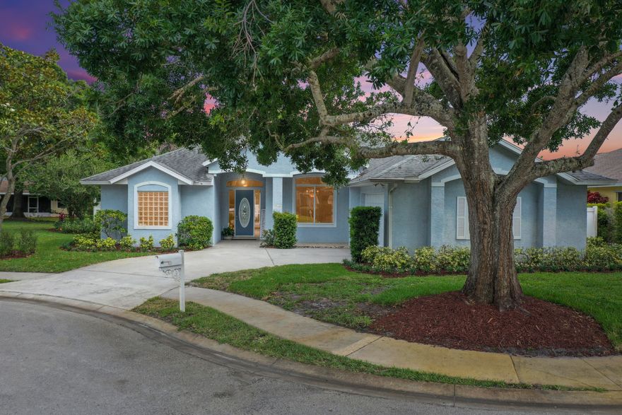 This 4 BR, 3 full bath, 1-story home has so much to offer. Newer shingle roof (2014). New AC (2021). New SS oven (2022). Newer Pergo wood floors (2019). Heated pool and hot tub recently resurfaced, and new pool heat pump and patio pavers (2022). Newly painted inside (2019) and hot water heater (2018). Screen enclosure, fenced-in wooded yard for privacy. Located in a lovely community, The Laurels, with lakes and fountains with a low HOA ($66/M). Great public and charter schools nearby. This split-floorplan home has its original kitchen & bathrooms and is ready for the new owners to put their own touch on them.