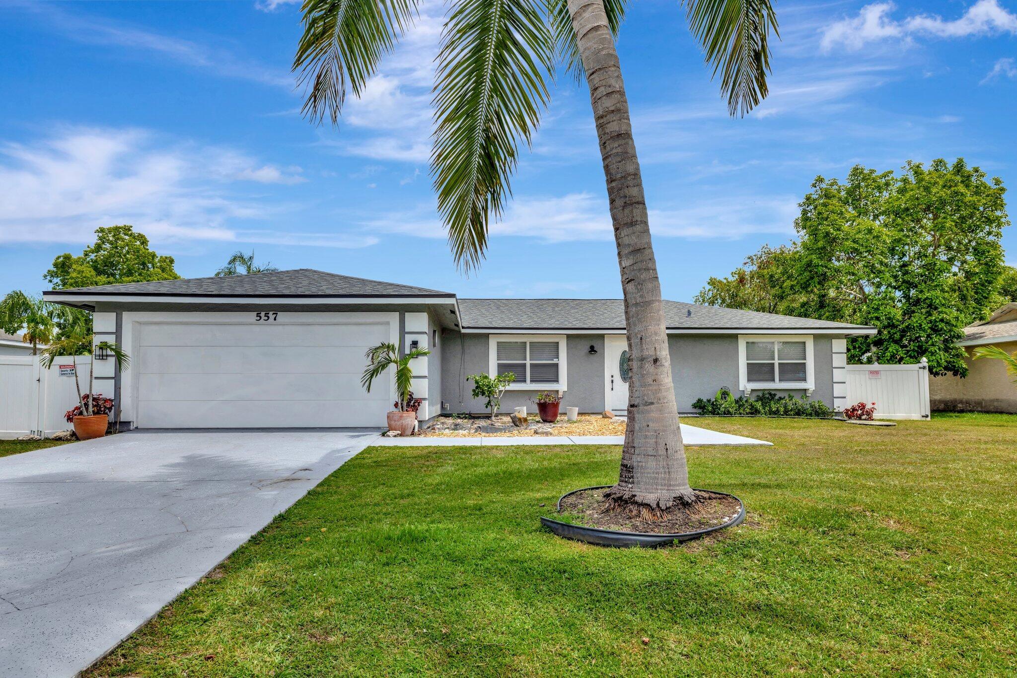 Discover the charm of 557 Violet Ave, an inviting 3-bedroom, 2-bath home nestled on a spacious 10,000 sq ft lot in vibrant Port St. Lucie. Featuring stylish upgrades, including granite countertops and stainless steel appliances, this home blends comfort and functionality. The split-bedroom layout offers privacy, while the expansive backyard provides endless possibilities perfect for a pool, playground, or outdoor entertaining. With no HOA and a prime location near parks, shopping, dining, and highways, this home is ideal for families, first-time buyers, or investors. Don't miss your chance to own this incredible property!