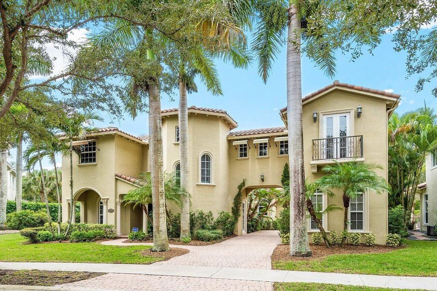 This stunning and spacious custom built 5 bedroom/4.5 bath home, which was remodeled in 2019, is located in the sought after, tree-lined neighborhood of Valencia at Abacoa. Over 4,500 sq. ft. under air, situated on a large lot with a private backyard, salt chlorinated pool, spa and tiki hut designed for Florida living! This home has a 3 car garage and impact windows and doors throughout. The bright interior features a custom kitchen appointed with Conestoga cabinets, quartz countertops, gas range, stainless steel appliances, and a large dining area. The owners' suite is on the main level, with two walk in closets and wood flooring. A guest bedroom/office is also on the main level with wood flooring and full en-suite bathroom. The second floor has three additional bedrooms and