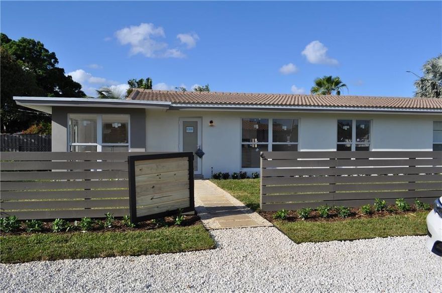 Beautifully Renovated 2/2 in Poinsettia Heights!Contemporary updates and large windows make this a wonderfully bright space to call home! A split plan boasts two spacious bedrooms complete with custom closets and private bath in the primary. The living area features a modern kitchen with quartz countertops, SS appliances and breakfast bar; plus a bonus sunroom. Enjoy the outdoors on a large deck and fully-fenced front and back yard - exclusively yours! Updates include impact windows/doors and in-home laundry. The unit faces 16th Ct and sits off of 15th Ave for added privacy and easy parking. Rent includes trash and yard maintenance. One small dog may be considered for a $500 fee. No work trucks/vans allowed. You will love the central location near beaches, shopping, dining and​​‌​​​​‌​‌​​​‌‌​​​‌‌‌​​‌​​‌‌​​​​ nightlife!