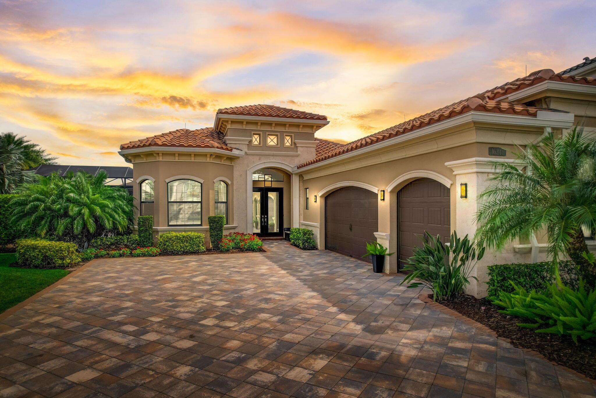 Welcome to your dream waterfront oasis in the prestigious Seven Bridges community of Delray Beach, Florida! This stunning home is not just a residence, but a lifestyle upgrade like no other.Step into luxury as you enter this custom-designed entertainer's paradise. The centerpiece of the home is the meticulously crafted in-ground saltwater heated pool and integrated spa, surrounded by a sprawling travertine patio. Picture yourself hosting unforgettable gatherings in this outdoor haven, complete with a motorized retractable awning for shade and comfort.Situated on a premium waterfront double-sized lot, this home offers a rare blend of space and privacy. The expansive manicured fenced side lot is perfect for furry friends, little ones, or cultivating your own garden retreat.