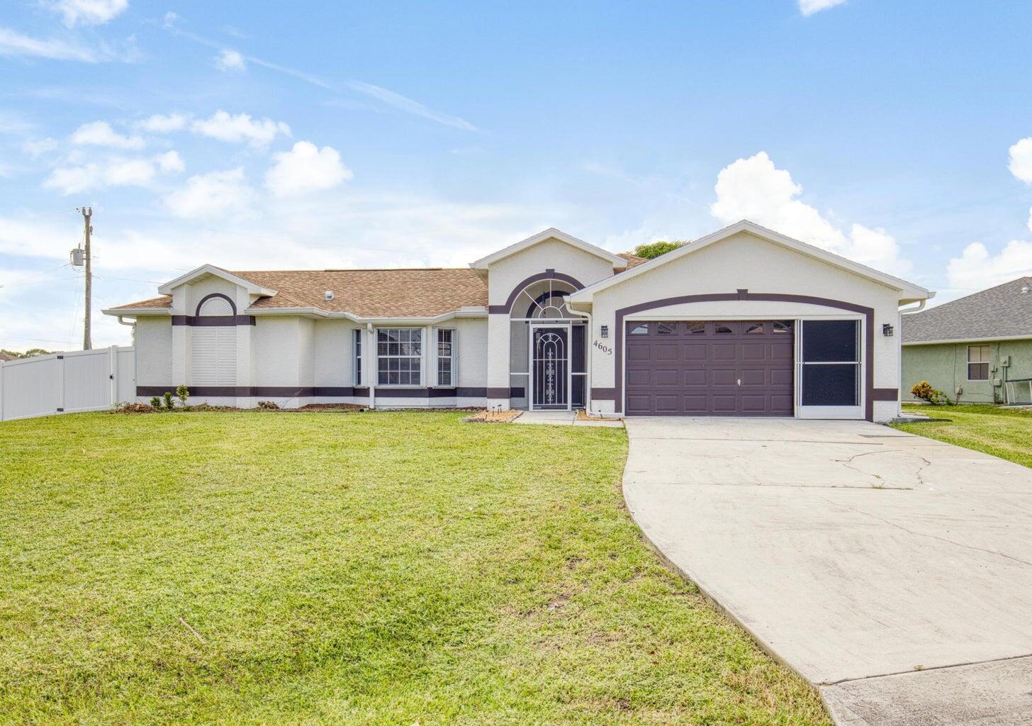 PROPERTY HAS BEEN REMODELED INSIDE AND OUT, IT IS LOCATED IN THE BEAUTIFULL SAINT JAMES AREA OF PORT ST LUCIE. PROPERTY IS SITTING IN AN OVERSIZED CORNER LOT WITH A BEAUTIFUL GREEN LANDSCAPING. IT FEATURES THE FOLLOWINGS: FORMAL LIVING AREAS, FAMILY ROOM, SPLIT BEDROOMS, VAULTED CEILING, SCREENED POOL ENCLOSURE, SOLAR PANELS, FENCE YARD, NEW ROOF, AC, WATER HEATER, FRIDGE, DISHWASHER AND STOVE. PROPERTY HAS SPRINKLER SYSTEM AND HEATED POOL