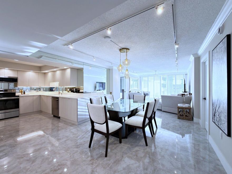 Experience this beautifully renovated turn-key residence, designed with modern finishes and impeccable attention to details. Just steps from the pool and the beach, this unit features a amazing open-concept kitchen that will delight culinary enthusiasts, complete with brand-new appliances and sleek countertops. Elegant bathrooms and stylish tile flooring flow seamlessly throughout, complemented by all-new furniture for a fresh, sophisticated look.Impact glass doors open each room to a spacious balcony, where you can soak up the sun, enjoy tropical breezes, and relax to the soothing sounds of fountains. The Barclay offers a true resort-like lifestyle with direct beach access and an array of amenities, including a fully equipped gym, tennis courts, a heated pool,