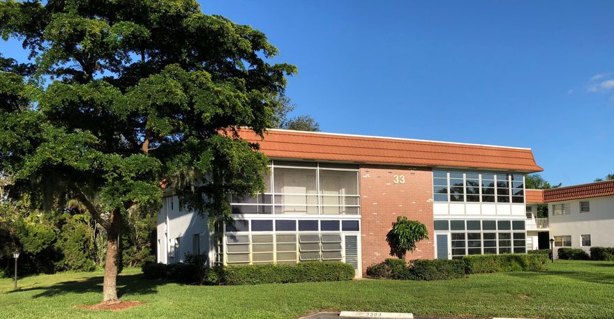 Beautifully renewed first floor, end unit with accordion hurricane shutters. Kitchen with New granite counter tops and New stainless steel appliances. New vinyl planking floor, New Master Bath shower and vanity! A must see!